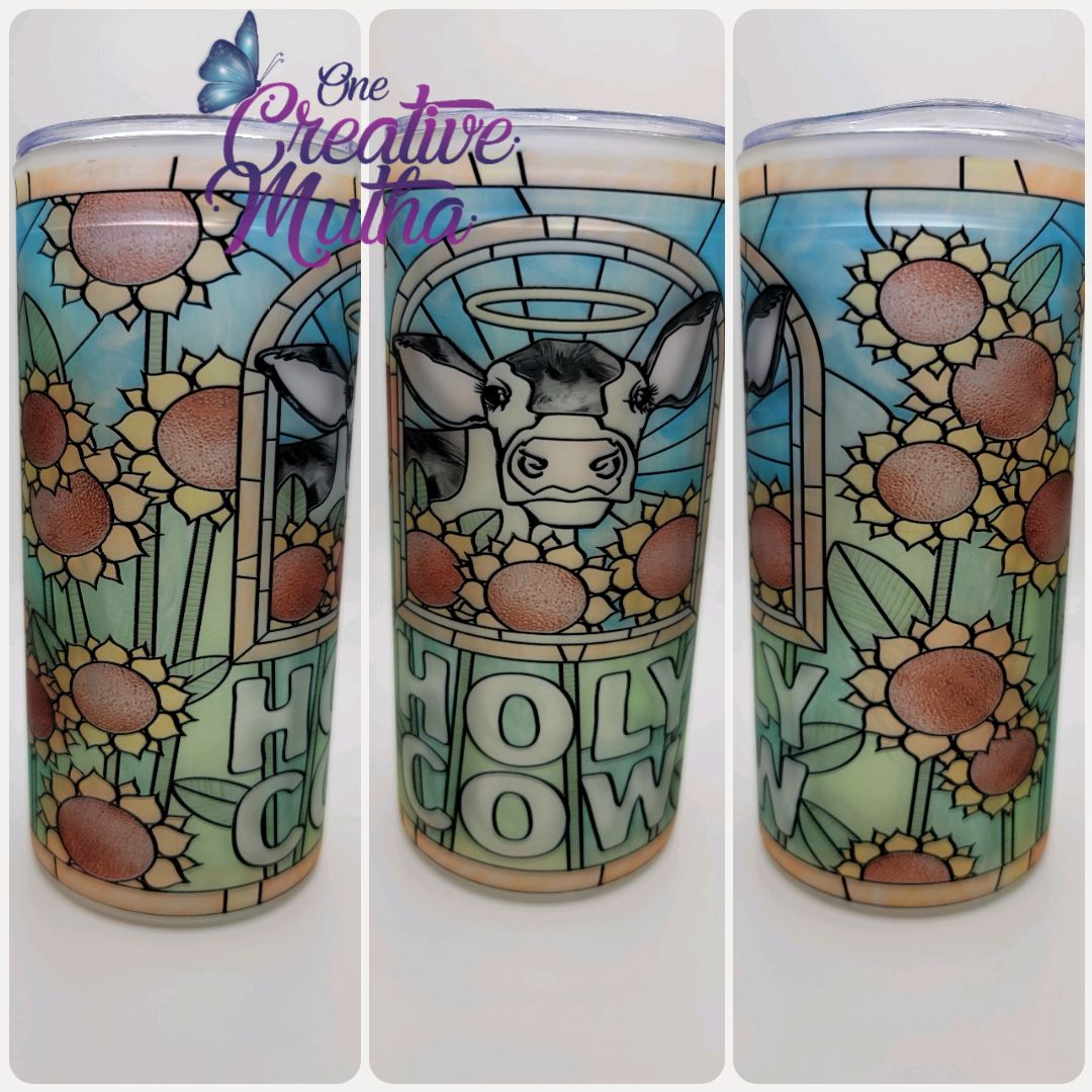 Holy Cow 16oz Stain Glass Tumbler