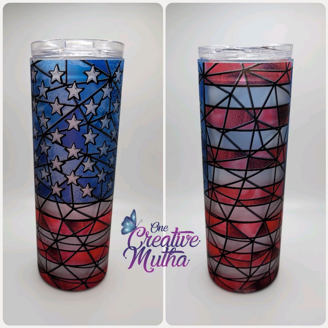 Stain Glass Glass Flag Tumblers